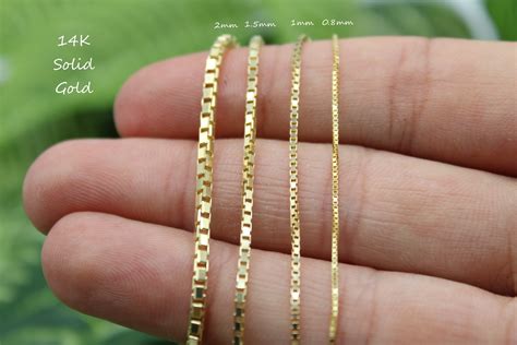 solid 14k gold box chain